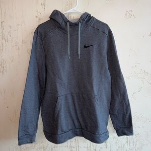 Men’s charcoal Nike Mock Neck Hooded Sweatshirt. Size L.
